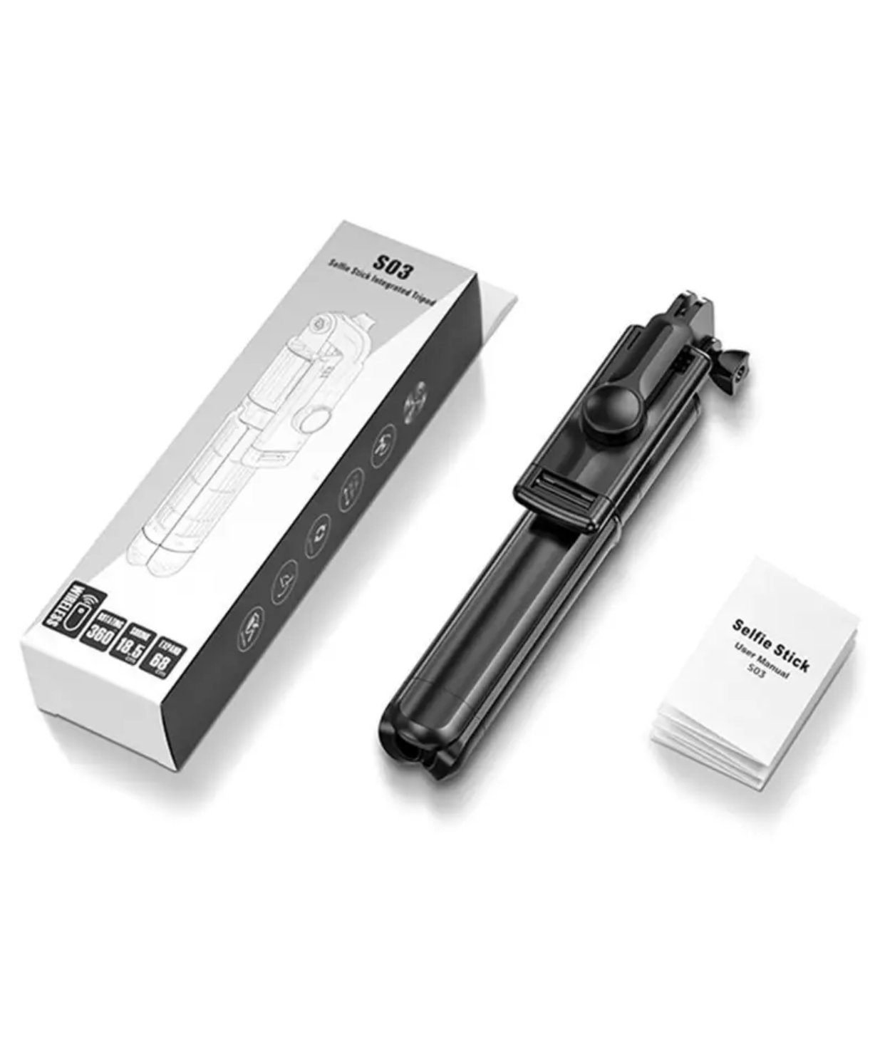 Selfie Stick Tripod with Wireless Remote Control and Light - Image 2