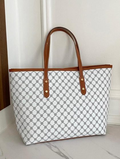 Studded Tote Bag With Zipper